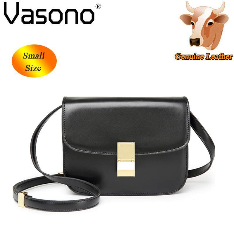 【Vasono】High Quality 100% Genuine Cow Leather Women Tote Bag Top Handle Shoulder Beg Wanita - intl