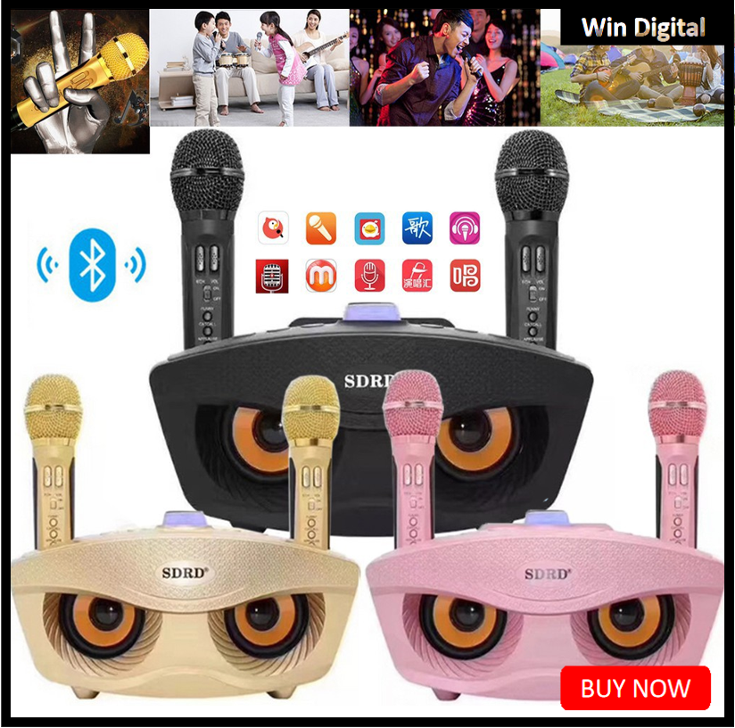 SD306 Dual Bluetooth Speaker With 2 Wireless Microphones Outdoor Family KTV Stereo Mic Big Sound 20W SDRD Sd 306 Speaker Set