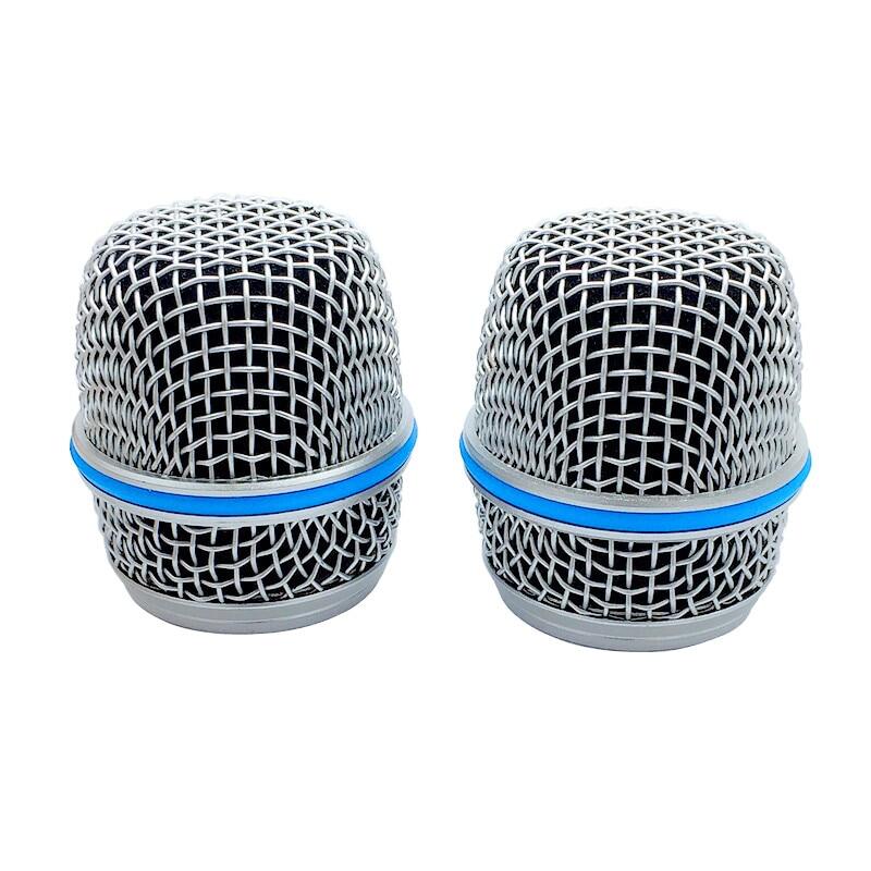 Finlemho Microphone Shield Mesh Accessories Covers 2PCS Windscreen Ball Head Grill Beta 57A For Handheld Microphone Wireless