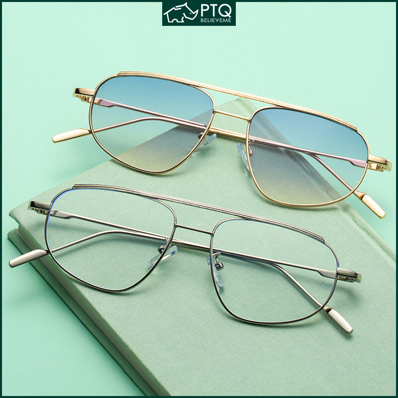 Fashion Sunglasses For Men For Women European and American Style Trend Sun Glasses Double Bridge Metal Frame Sunglasses PTQ