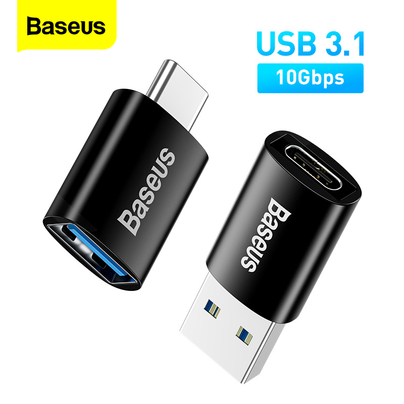 Baseus USB 3.1 OTG Adapter USB C Male to USB A Female Converter 10Gbps Data Sync for Macbook Samsung Xiaomi Oppo etc OTG Connector