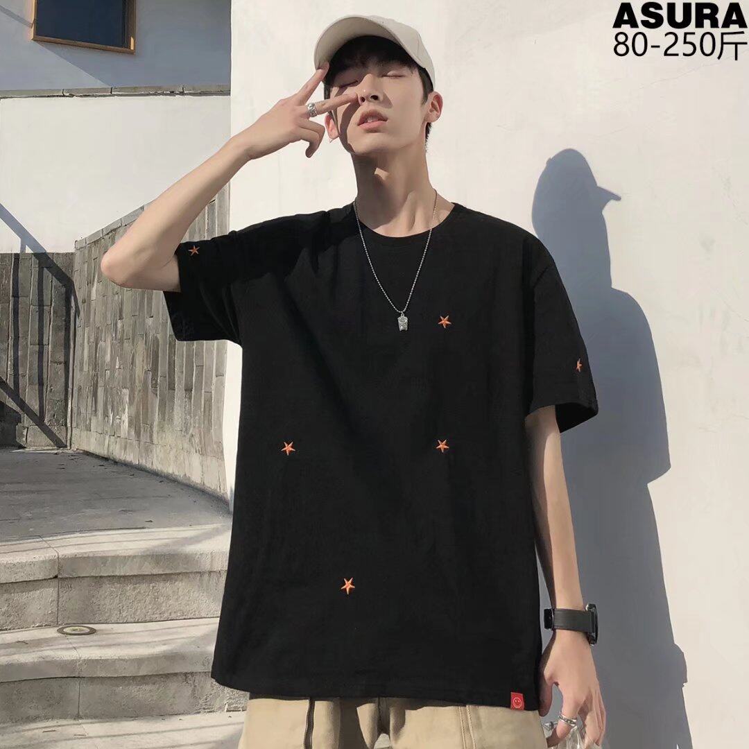 2022 t shirt Men Cotton Korean Style Oversize Short Sleeve Plain Fashion Tops Loose Casual t-shirt