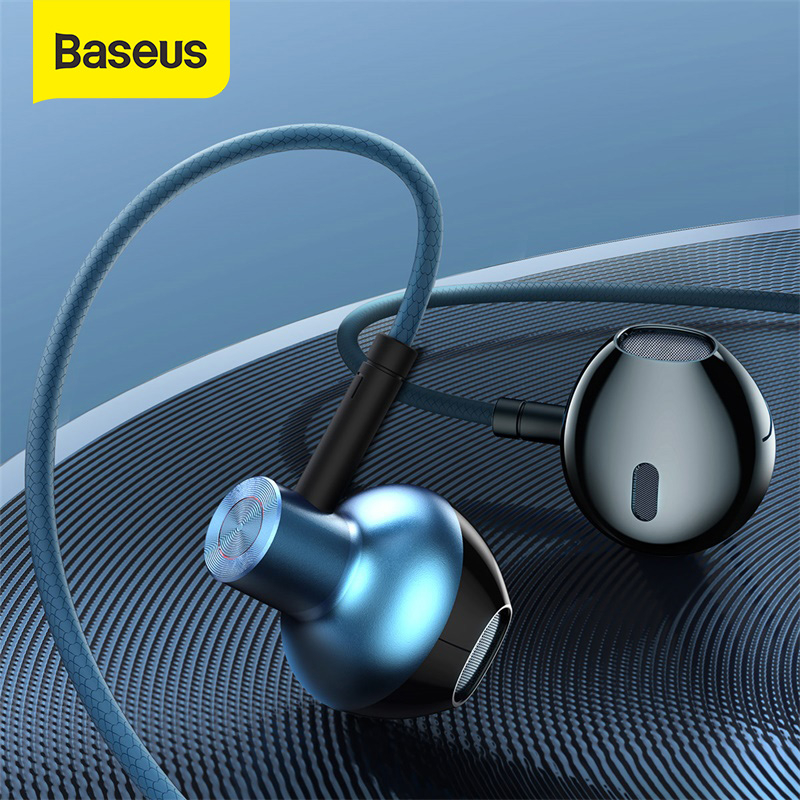 Baseus H19 Wired Earbuds 6D Stereo Bass Earphones In-Ear 3.5mm Headphone with MIC for Xiaomi Samsung iPhone