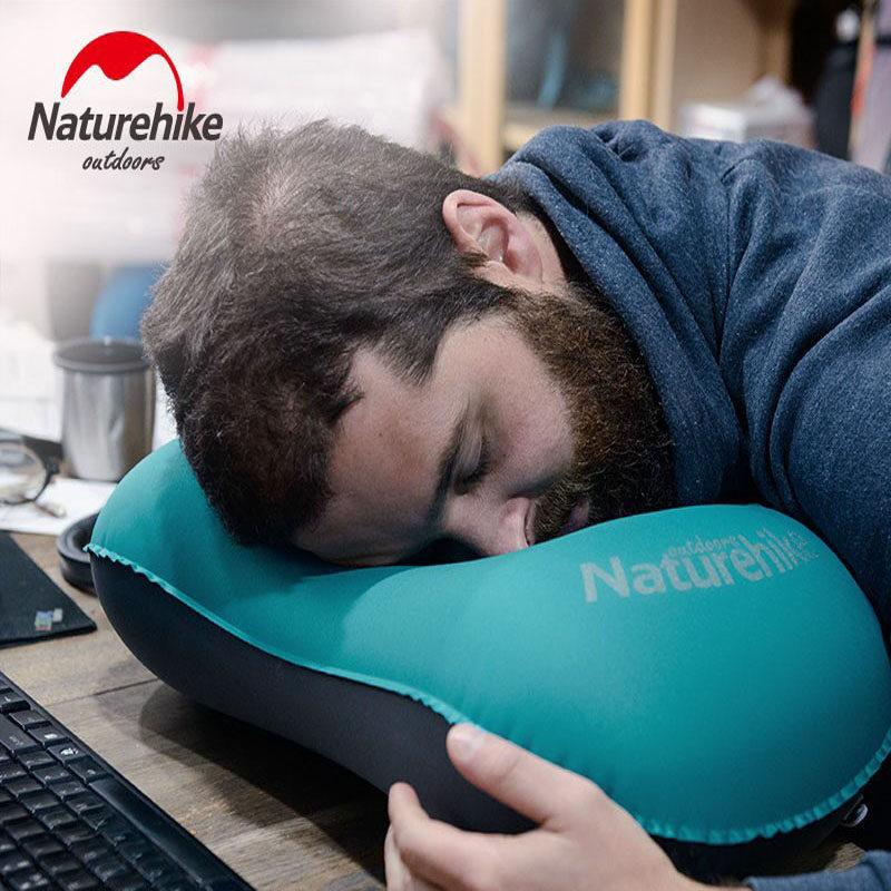 Naturehike Inflatable Pillow Travel Air Pillow Camping Sleeping Gear Portable TPU Cotton Pillow Case NH17T013-Z
